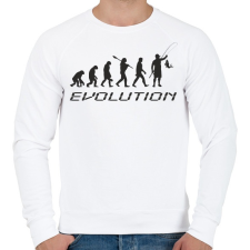 PRINTFASHION Horgász evolúció - Férfi pulóver - Fehér férfi pulóver, kardigán