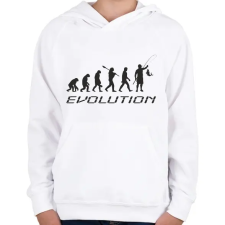 PRINTFASHION Horgász evolúció - Gyerek kapucnis pulóver - Fehér gyerek pulóver, kardigán