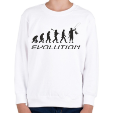 PRINTFASHION Horgász evolúció - Gyerek pulóver - Fehér gyerek pulóver, kardigán