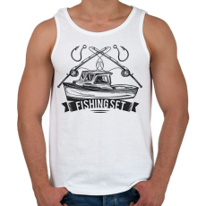 PRINTFASHION Horgász  - Férfi atléta - Fehér