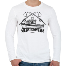 PRINTFASHION Horgász  - Férfi hosszú ujjú póló - Fehér férfi póló