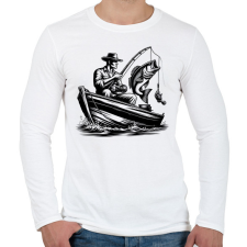 PRINTFASHION horgász - Férfi hosszú ujjú póló - Fehér férfi póló