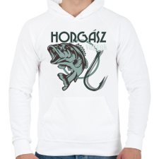 PRINTFASHION horgász - Férfi kapucnis pulóver - Fehér női pulóver, kardigán