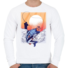 PRINTFASHION Horgász - Férfi pulóver - Fehér férfi pulóver, kardigán