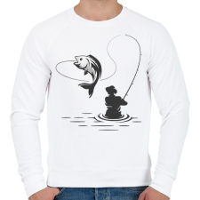 PRINTFASHION Horgász - Férfi pulóver - Fehér férfi pulóver, kardigán