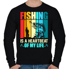 PRINTFASHION horgász - Férfi pulóver - Fekete