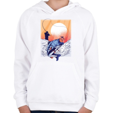 PRINTFASHION Horgász - Gyerek kapucnis pulóver - Fehér gyerek pulóver, kardigán