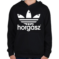 PRINTFASHION Horgász - Gyerek kapucnis pulóver - Fekete