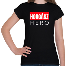 PRINTFASHION HORGÁSZ HERO - Női póló - Fekete női póló