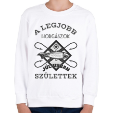PRINTFASHION Horgász július - Gyerek pulóver - Fehér