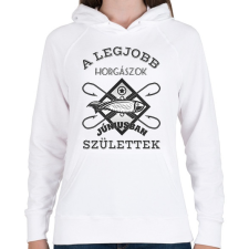 PRINTFASHION Horgász június - Női kapucnis pulóver - Fehér női pulóver, kardigán