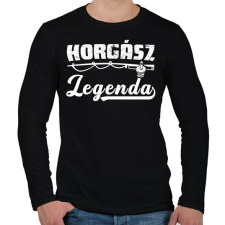 PRINTFASHION Horgász legenda - Férfi hosszú ujjú póló - Fekete férfi póló