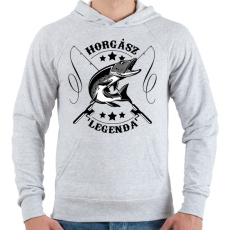 PRINTFASHION Horgász legenda - Férfi kapucnis pulóver - Sport szürke