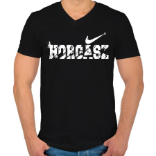 PRINTFASHION Horgász logó fehér - Férfi V-nyakú póló - Fekete férfi póló