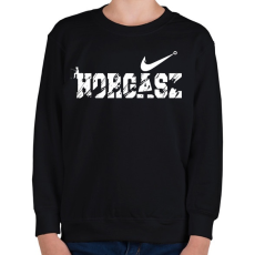 PRINTFASHION Horgász logó fehér - Gyerek pulóver - Fekete