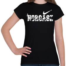 PRINTFASHION Horgász logó fehér - Női póló - Fekete női póló