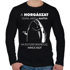 PRINTFASHION Horgász-maffia - Férfi hosszú ujjú póló - Fekete férfi póló