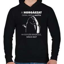 PRINTFASHION Horgász-maffia - Férfi kapucnis pulóver - Fekete férfi pulóver, kardigán