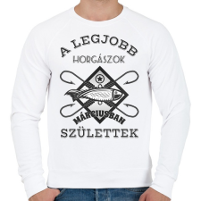 PRINTFASHION Horgász március - Férfi pulóver - Fehér férfi pulóver, kardigán