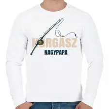 PRINTFASHION Horgász nagypapa - Férfi pulóver - Fehér férfi pulóver, kardigán