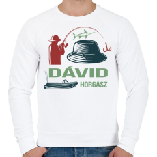 PRINTFASHION Horgász - Névvel - Férfi pulóver - Fehér