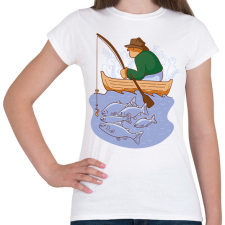 PRINTFASHION Horgász - Női póló - Fehér női póló