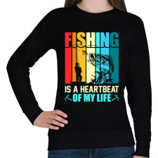 PRINTFASHION horgász - Női pulóver - Fekete női pulóver, kardigán