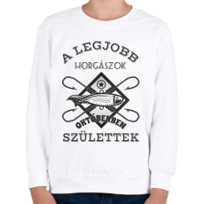 PRINTFASHION Horgász október - Gyerek pulóver - Fehér