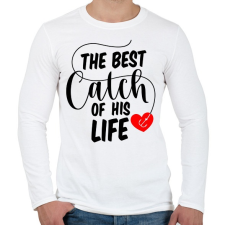 PRINTFASHION Horgász páros - a legjobb fogás - Férfi hosszú ujjú póló - Fehér férfi póló
