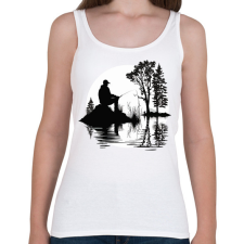 PRINTFASHION Horgász relax - Női atléta - Fehér női trikó