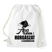 PRINTFASHION Horgász szenvedély - Sportzsák, Tornazsák - Fehér tornazsák