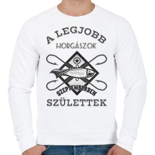 PRINTFASHION Horgász szeptember - Férfi pulóver - Fehér férfi pulóver, kardigán