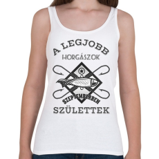 PRINTFASHION Horgász szeptember - Női atléta - Fehér