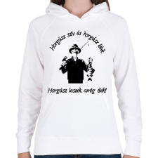 PRINTFASHION horgász szív - Női kapucnis pulóver - Fehér női pulóver, kardigán