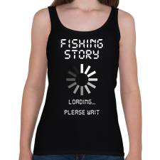 PRINTFASHION Horgász sztori - Női atléta - Fekete női trikó