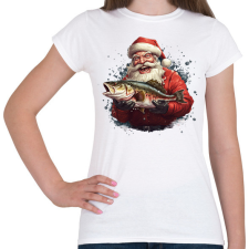 PRINTFASHION Horgász télapó - Női póló - Fehér női póló