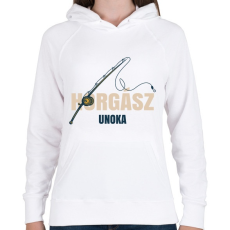 PRINTFASHION Horgász unoka - Női kapucnis pulóver - Fehér