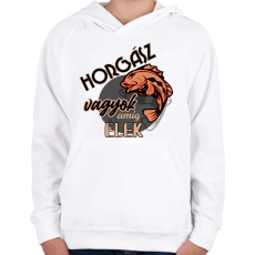 PRINTFASHION horgász vagyok - Gyerek kapucnis pulóver - Fehér