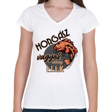 PRINTFASHION horgász vagyok - Női V-nyakú póló - Fehér női póló