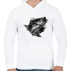 PRINTFASHION Horgászat 03 - Férfi kapucnis pulóver - Fehér