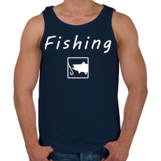 PRINTFASHION Horgászat - Férfi atléta - Sötétkék