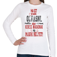 PRINTFASHION Horgászat - Női hosszú ujjú póló - Fehér