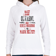 PRINTFASHION Horgászat - Női kapucnis pulóver - Fehér női pulóver, kardigán