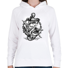 PRINTFASHION Horgászat - Női kapucnis pulóver - Fehér