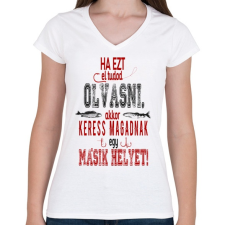 PRINTFASHION Horgászat - Női V-nyakú póló - Fehér női póló