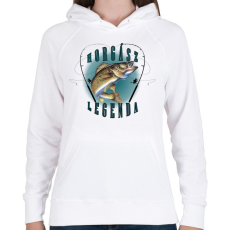 PRINTFASHION Horgászlegenda - Női kapucnis pulóver - Fehér