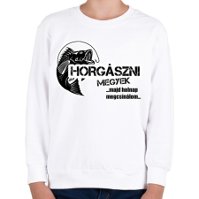 PRINTFASHION Horgászni megyek - Gyerek pulóver - Fehér gyerek pulóver, kardigán