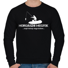 PRINTFASHION Horgászni megyek majd holnap megcsinálom  - Férfi pulóver - Fekete férfi pulóver, kardigán