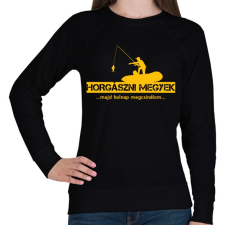 PRINTFASHION Horgászni megyek majd holnap megcsinálom - Női pulóver - Fekete női pulóver, kardigán