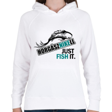 PRINTFASHION horgásznikell3 - Női kapucnis pulóver - Fehér